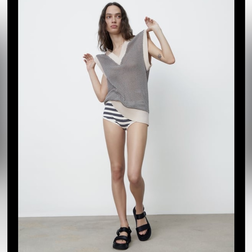 NWOT Zara Jacquard Oversized Vest